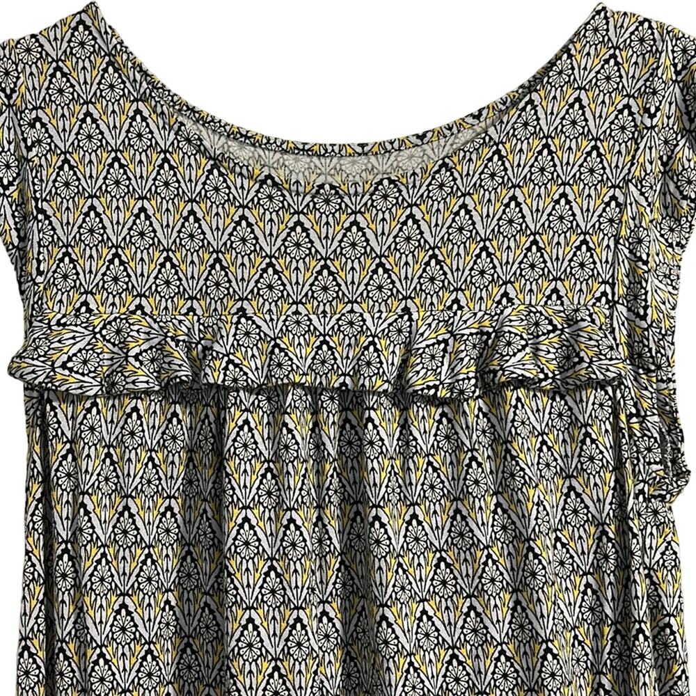 LOFT Sleeveless Geometric Top in Black and Yellow